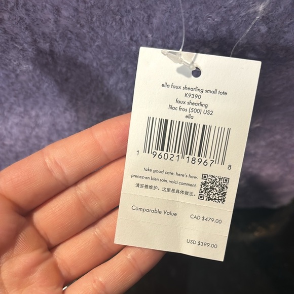 kate spade Purple Faux Fur Tote Bag - Picture 7 of 8